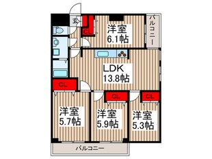 カ－サソラ－ル大門の物件間取画像